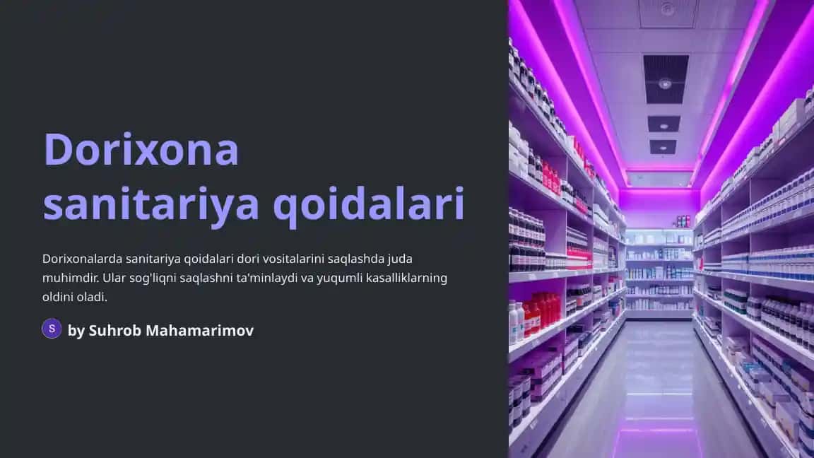 Dorixona sanitariya qoidalari