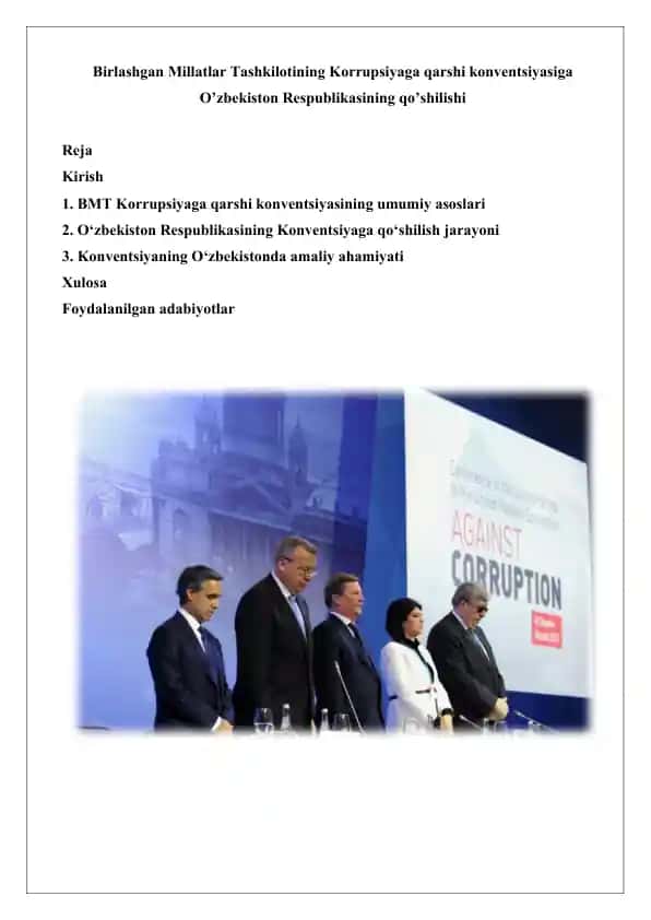 BMT Korrupsiyaga qarshi konventsiyasi