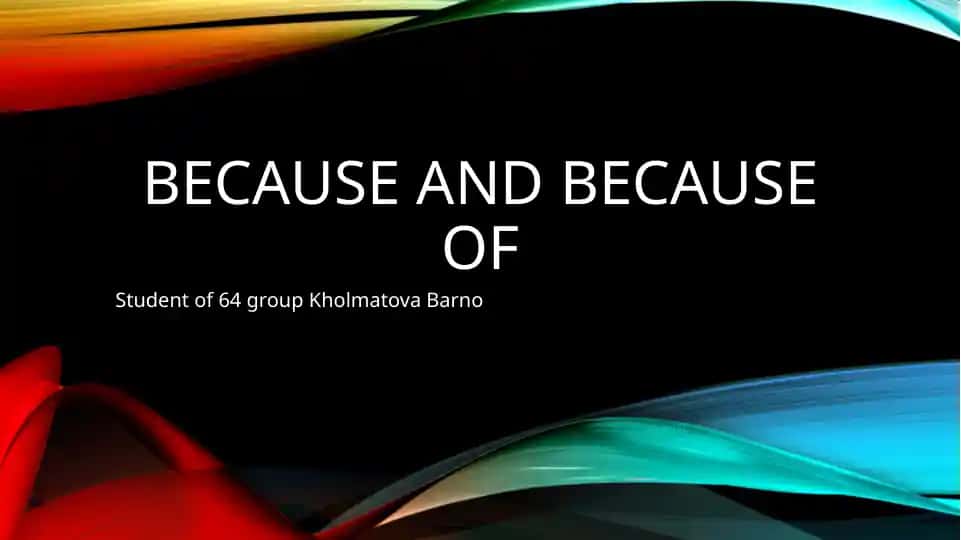 Because: meaning and use