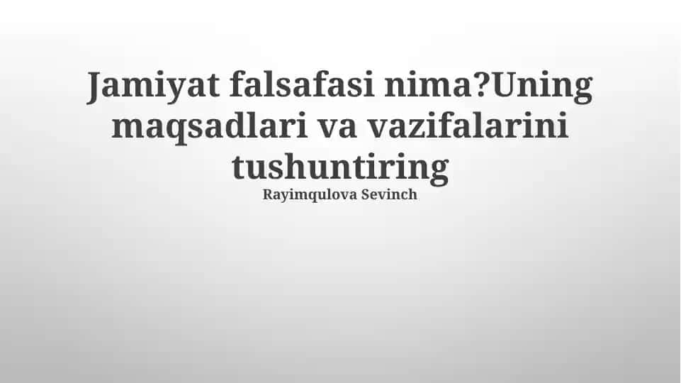 Jamiyat falsafasi