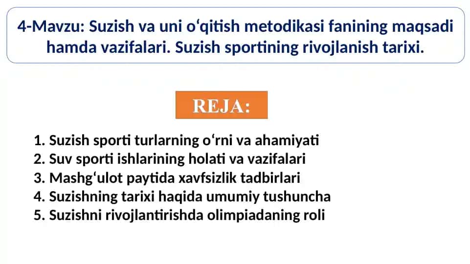 Suzish va uni o‘qitish metodikasi