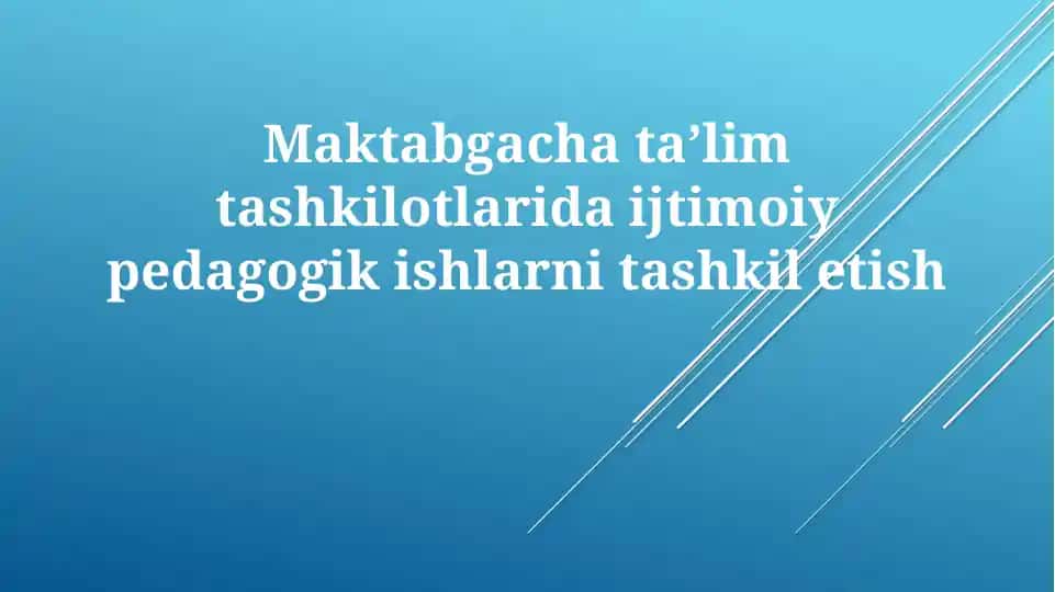 Ijtimoiy-pedagogik ishlar tashkiliy