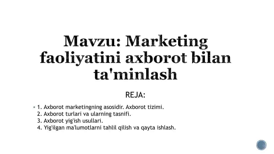 Marketing axborot tizimi