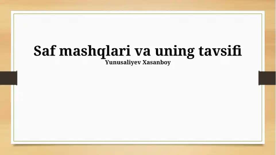 Toza Mashqlar