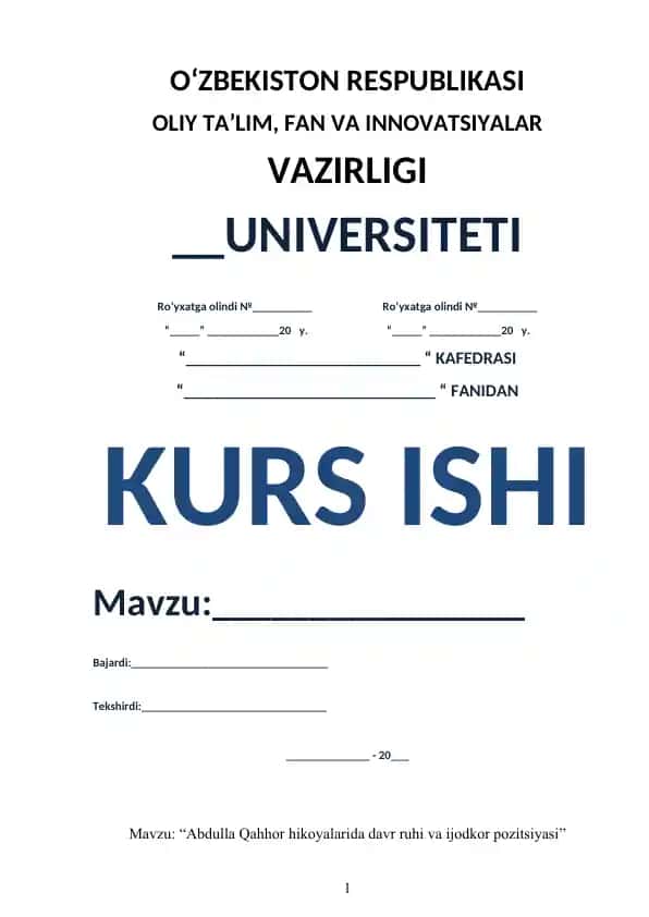 Abdulla Qahhor hikoyalarida davr ruhi va ijodkor pozitsiyasi