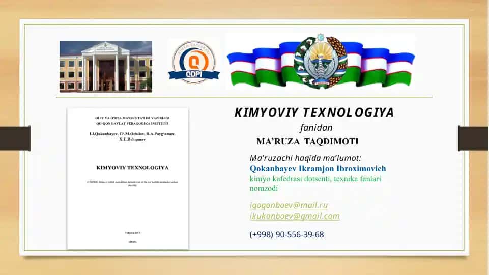 KIMYOVI TEXNOLOGIYA