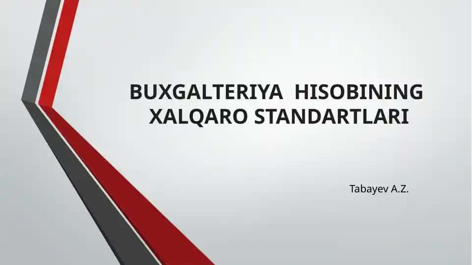 Buxgalteriya hisobining xalqaro standartlari
