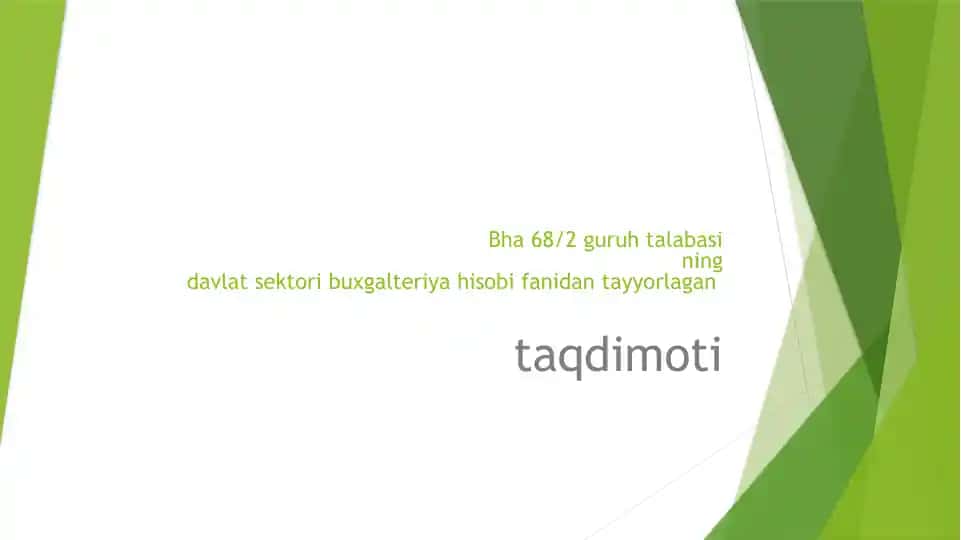 Davlat sektori buxgalteriya hisobi