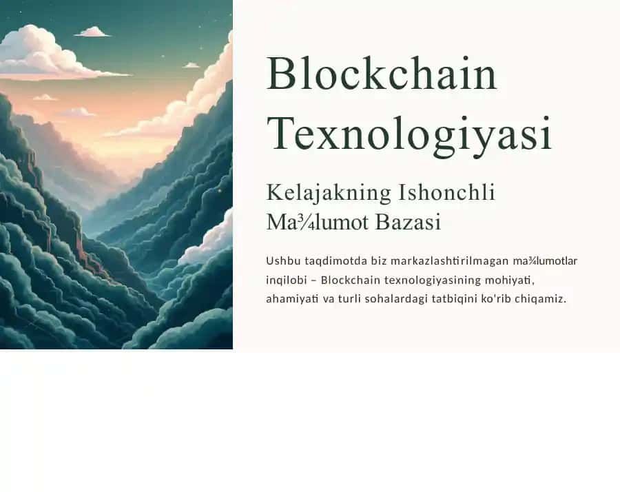 Blockchain Texnologiyasi