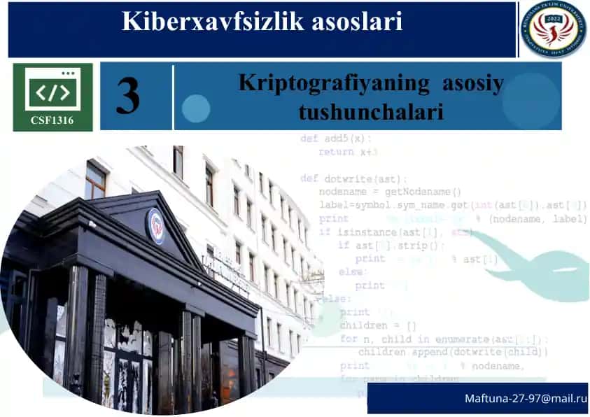 Kiberxavfsizlik asoslari