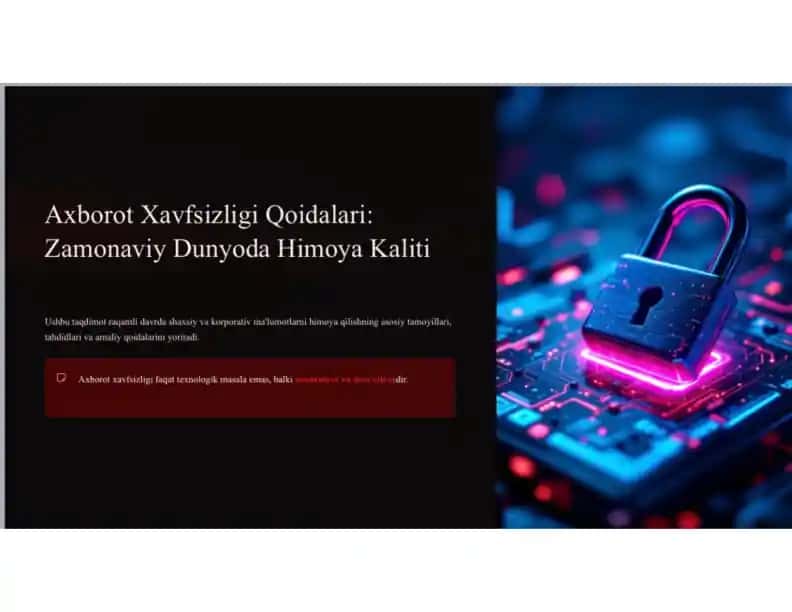 Axborot Xavfsizligi Qoidalari