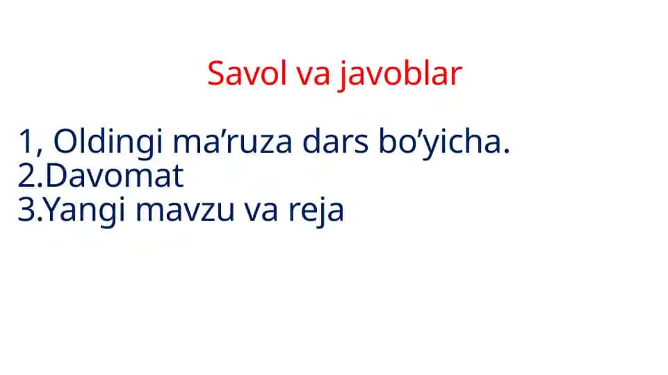 Savol va javoblar