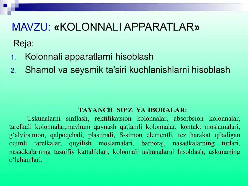 Kolonnali apparatlar