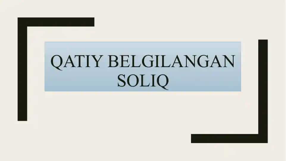 Qatiy belgilangan soliq