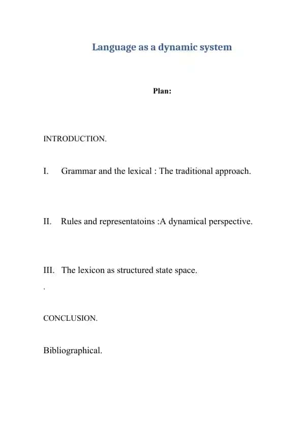 Language as a dynamic system
