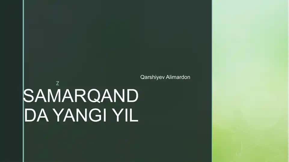 SAMARQANDDA YANGI YIL