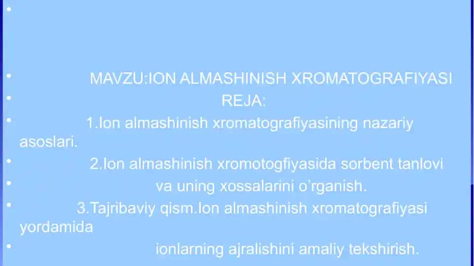 Ion almashinish xromatografiyasi