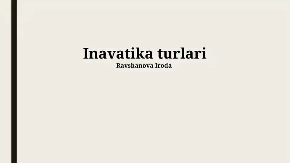 Inavatika turlari