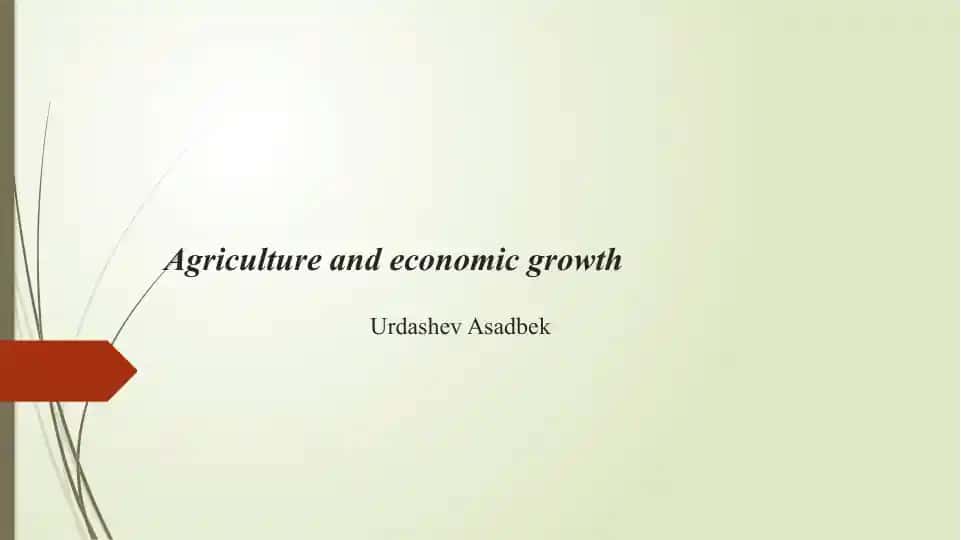 Agriculture and economic growth