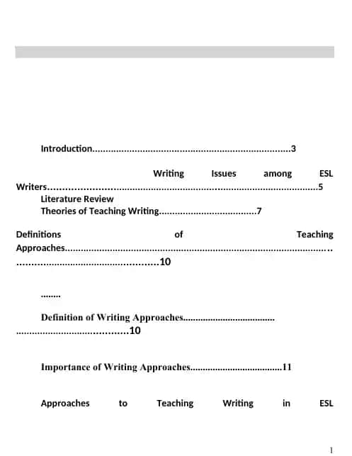 Approaches to Teaching Writing in ESL Classrooms