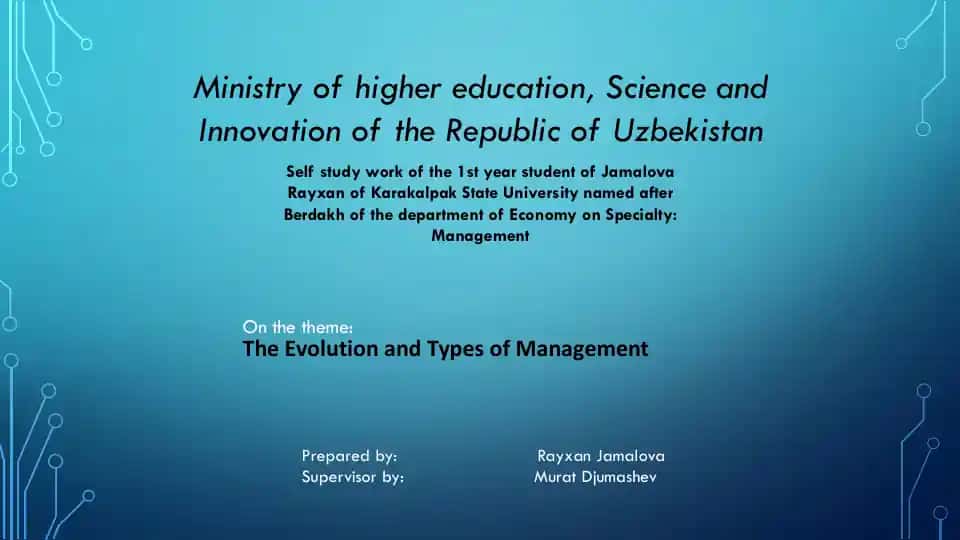 Evolution and Types of Management