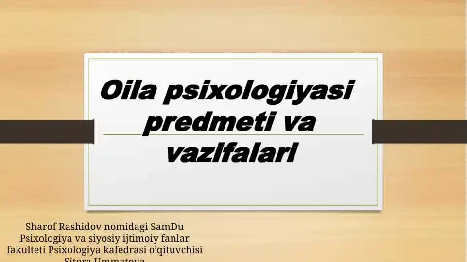 Oila psixologiyasi