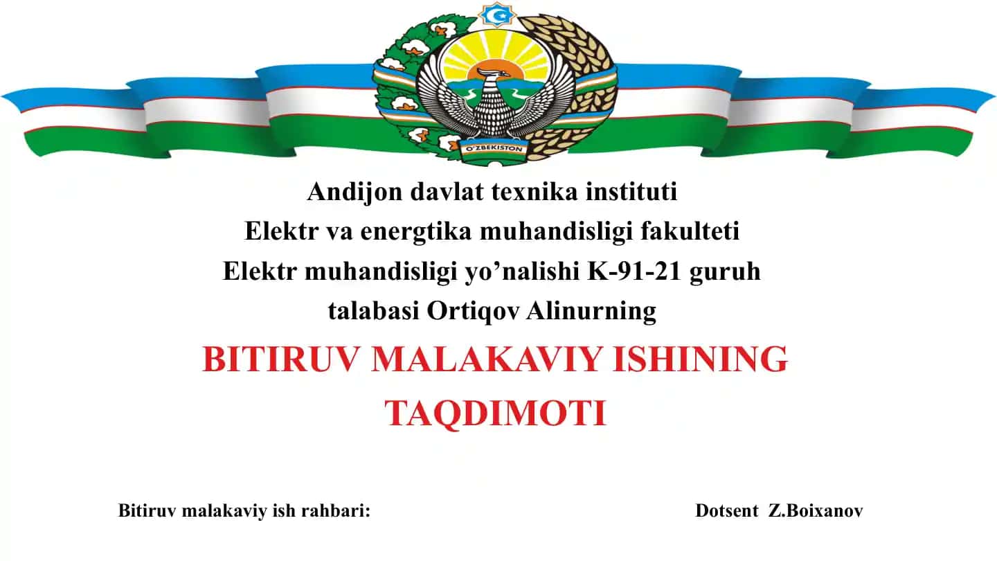 Asinxron motorni chastota o‘zgartuvchi tizimini laboratoriya stendini ishlab chiqish