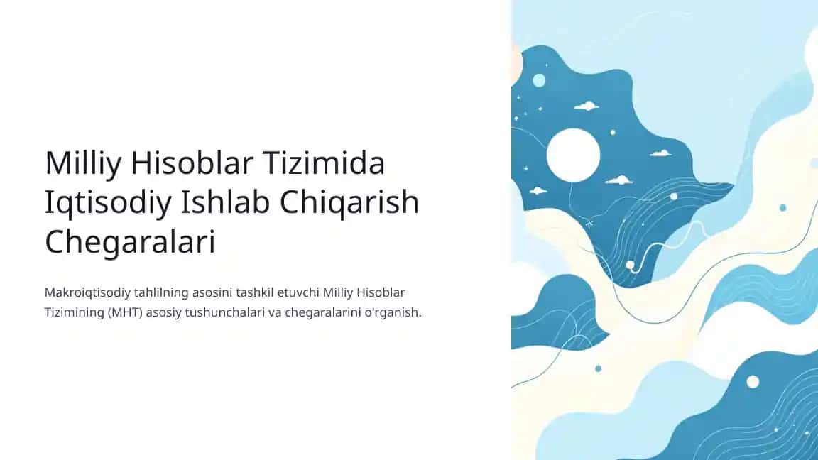 Milliy Hisoblar Tizimida Iqtisodiy Ishlab Chiqarish Chegaralari