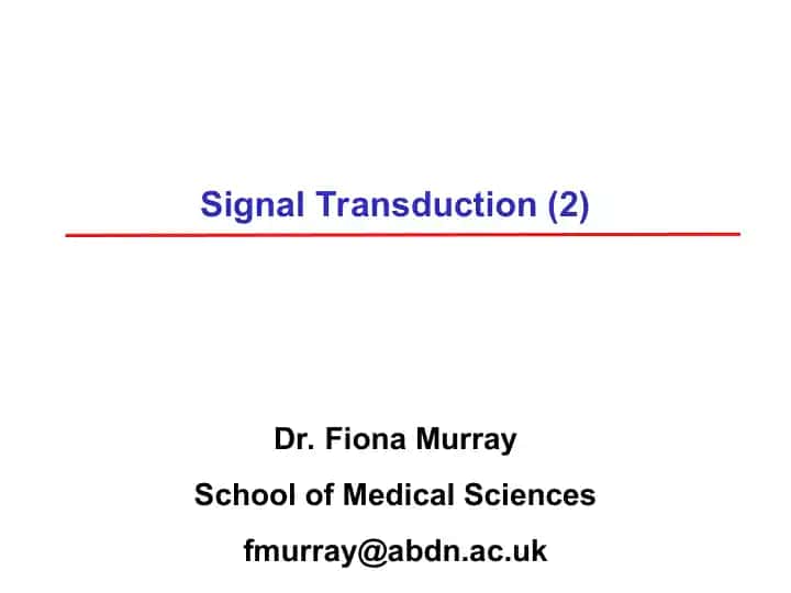 Signal Transduction (2)