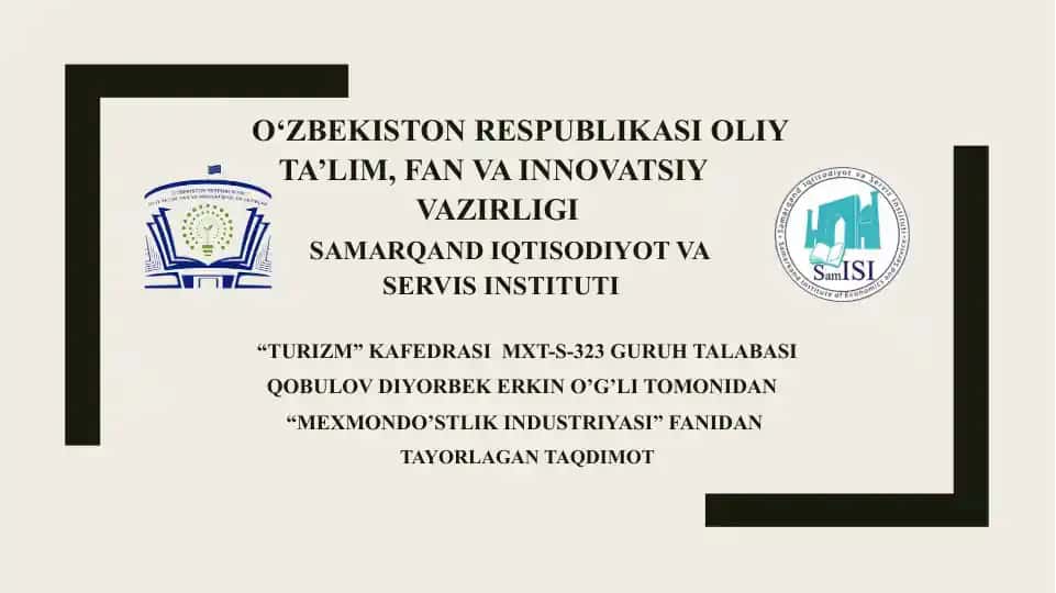 Mehmondo’stlik industriyasi