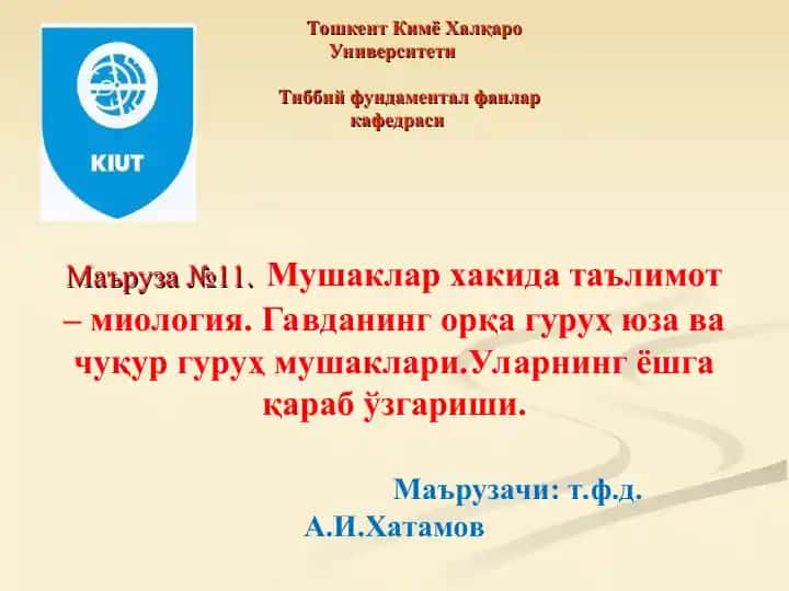 Мушаклар хакида таълимот – миология
