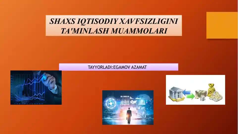 SHAXS IQTISODIY XAVFSIZLIGINI TA'MINLASH MUAMMOLARI