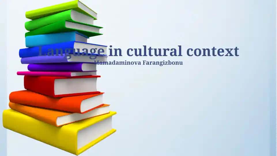 Language in cultural context