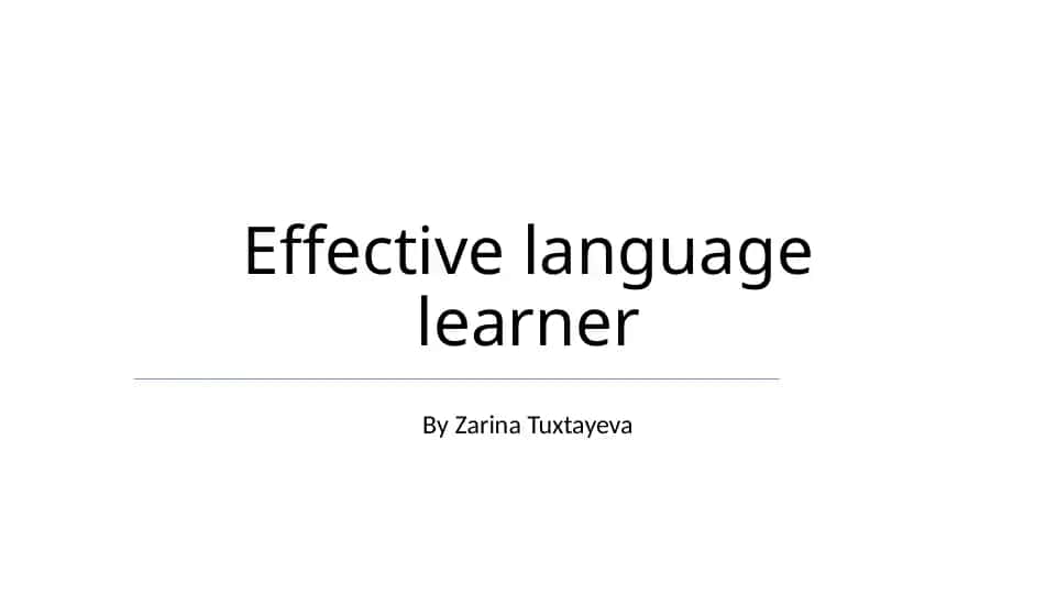 Effective language learner