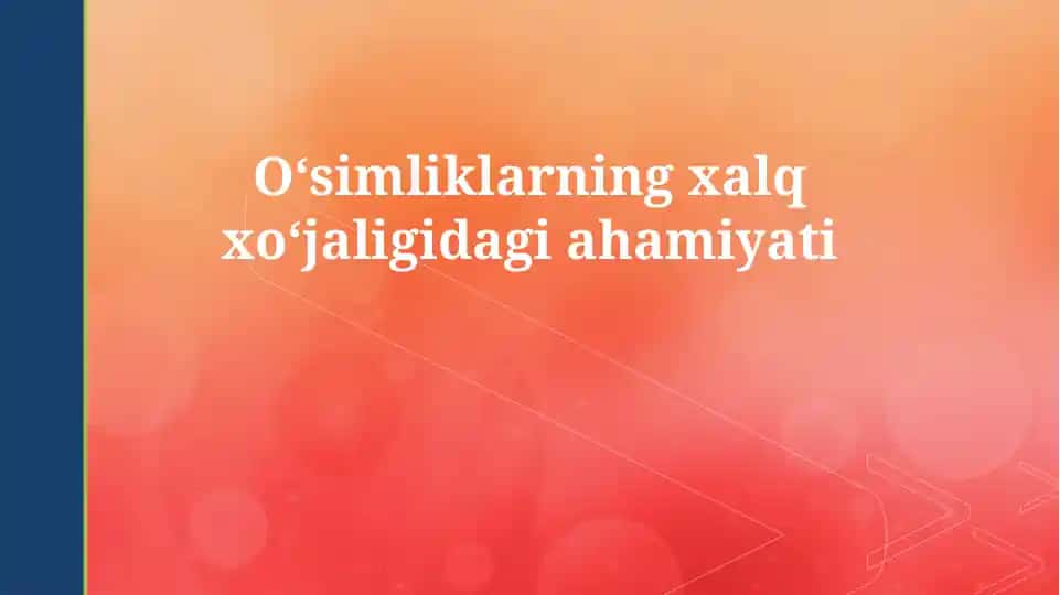 Qishloq xo'jaligi va oziq-ovqat xavfsizligi