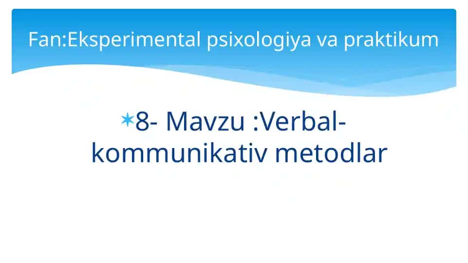Verbal-kommunikativmetodlar