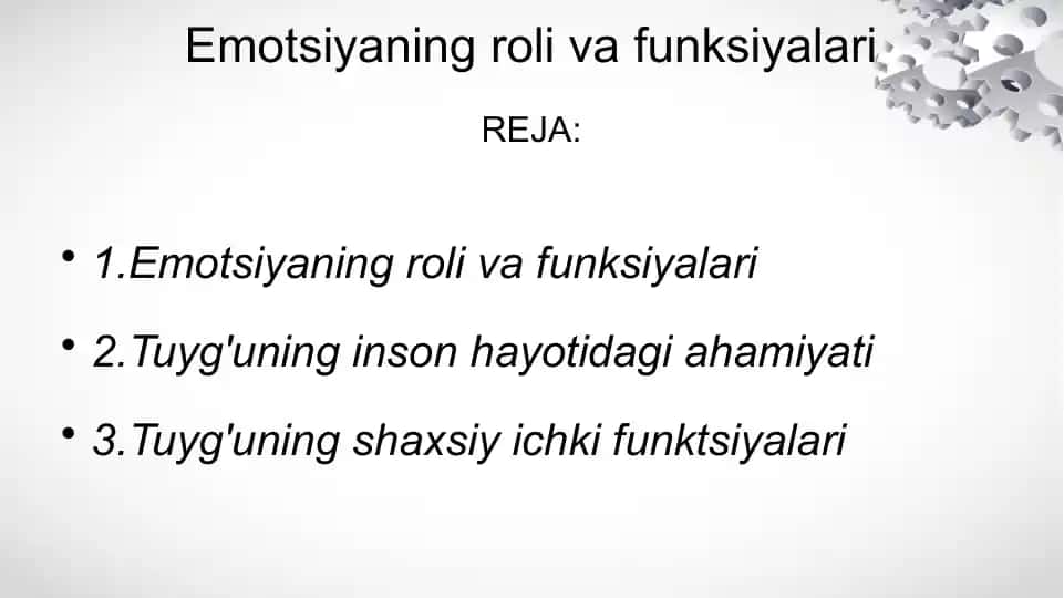 Emotsiyaning roli va funksiyalari