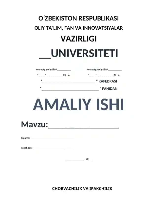 Qishloq xo‘jalik hayvonlarini ekstereri va tana o‘lchamlari bo‘yicha amaliy mashg‘ulotlar to‘plami