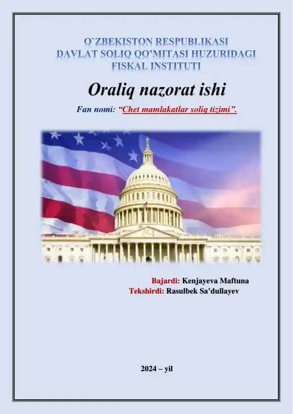 Chet mamlakatlar soliq tizimi