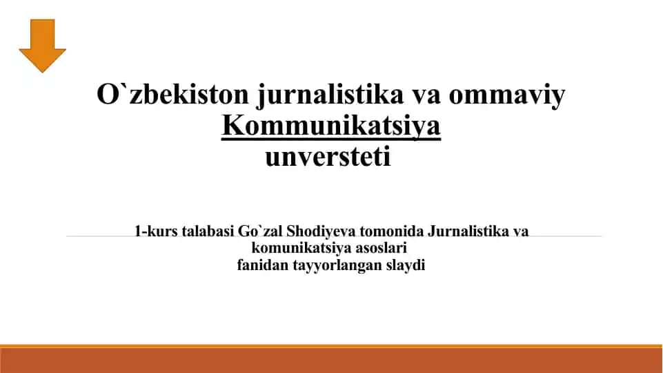 Ommaviy kommunikatsiya va jurnalistika asoslariga kirish