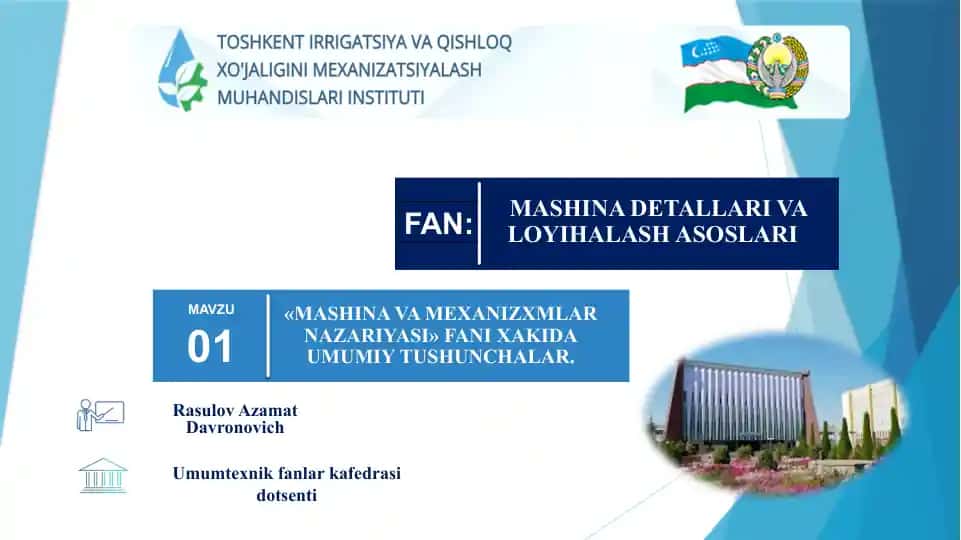 MASHINA VA MEXANIZMLAR NAZARIYASI