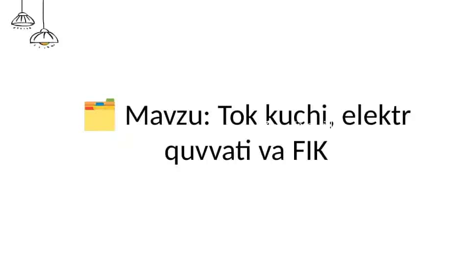Tok kuchi, elektr quvvati va FIK