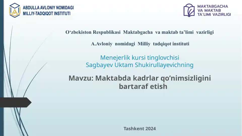Maktabdakadrlarqo’nimsizligi