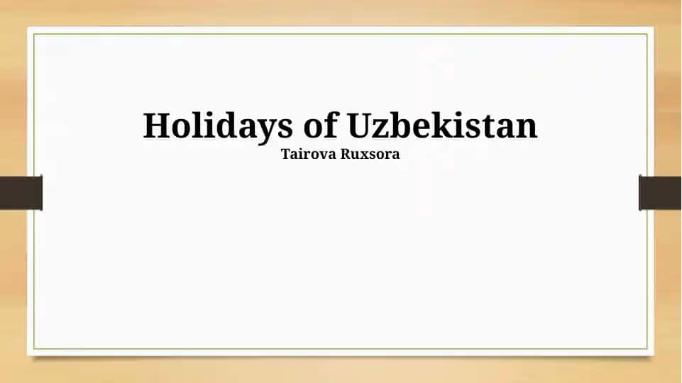Holidays of Uzbekistan