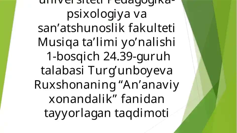 Farg’onadavlat universiteti Pedagogika-psixologiya va san’atshunoslik fakulteti Musiqa ta’limi yo’nalishi