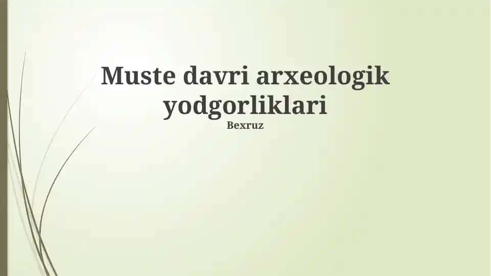 Muste davri arxeologik yodgorliklari