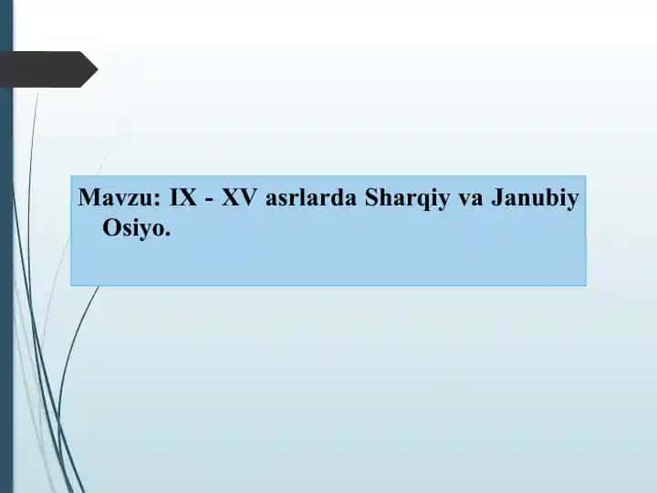 Sharqiy va Janubiy Osiyo Tarixi