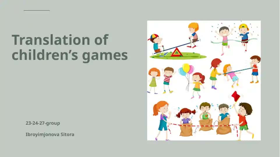 Children’s games and their types