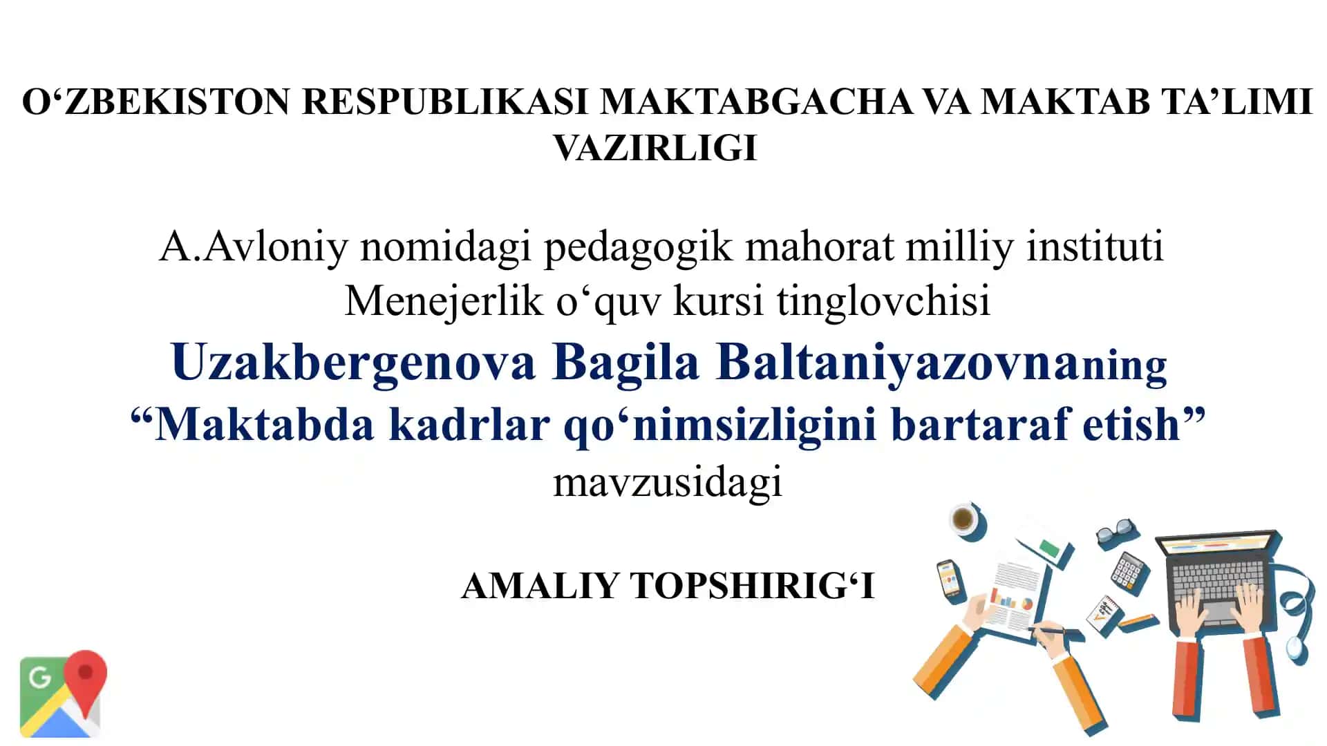 "Maktabda kadrlar qo‘nimsizligini bartaraf etish"