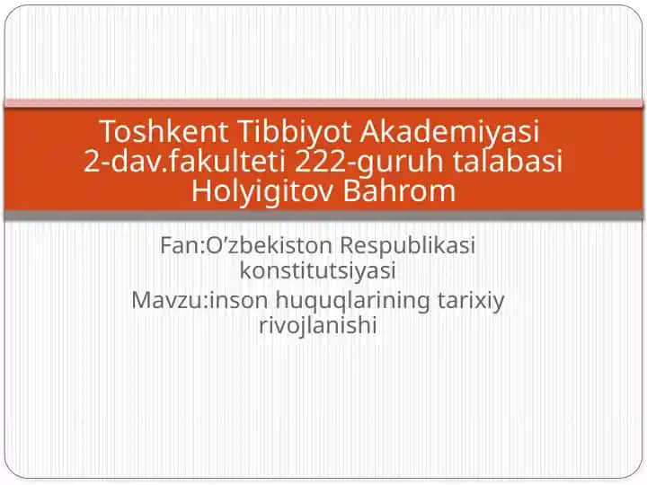 O’zbekiston Respublikasi konstitutsiyasi